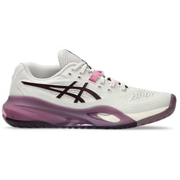 Asics Gel-Resolution X (HC) Wide D Soft Oat/Dark Aubergine Women's Tennis Shoes