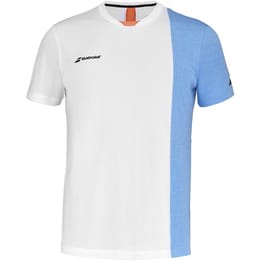 Babolat Play Crew Neck White/Blue Boy's Tee