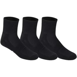 Asics Pace Quarter Socks Black (3 Pack) - X Large