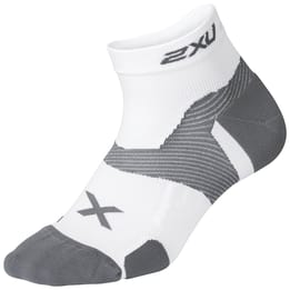 2XU Vectr Cushion 1/4 Crew Compression White/Grey Socks