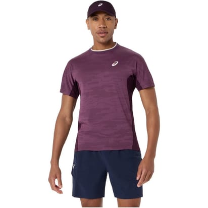 Asics Match Jacquard Men's Dark Aubergine Tennis Top