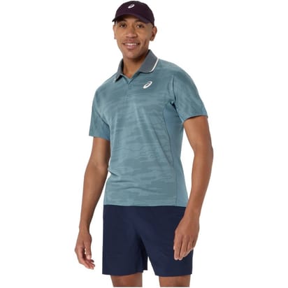 Asics Match Jacquard Men's Foggy Teal Tennis Polo