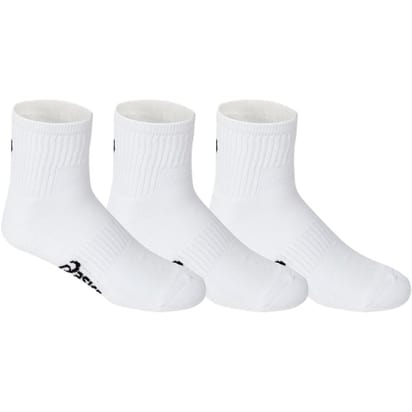 Asics Pace Quarter Socks White (3 Pack) - Large