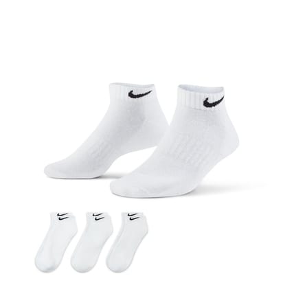 Nike Everyday Cushioned Low White 3 Pack Socks