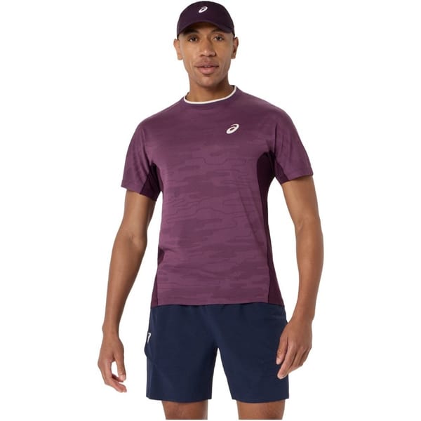 Asics Match Jacquard Men's Dark Aubergine Tennis Top