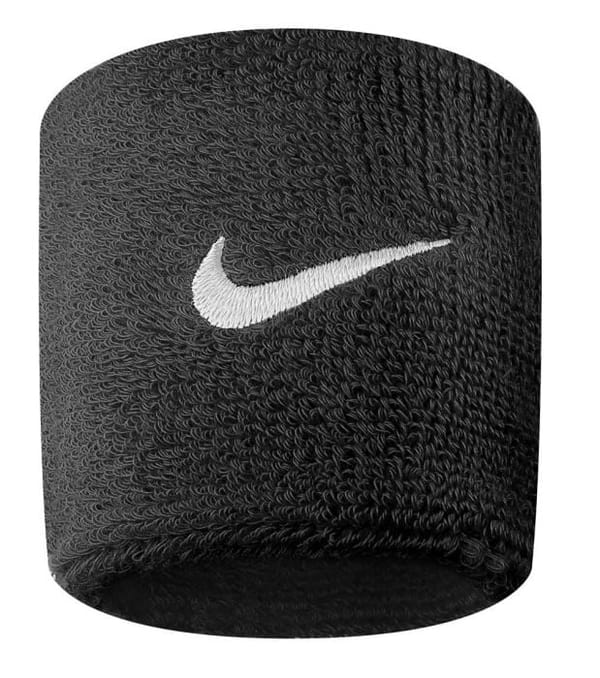 Nike Swoosh Wristband Black (White Logo)