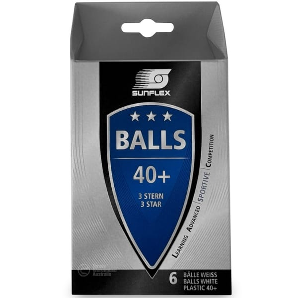 Sunflex 3 Star 40+ Table Tennis Balls (6 Pack)