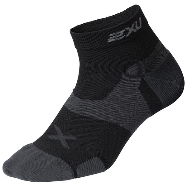 2XU Vectr Cushion 1/4 Crew Compression Black/Titanium Socks