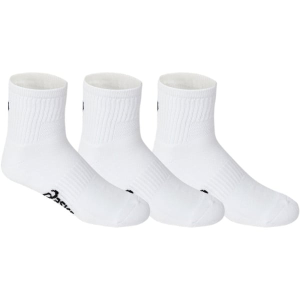 Asics Pace Quarter Socks White (3 Pack) - X Large