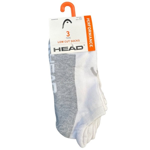 Head Half Cushion Low Cut Women's White Socks (3 Pack)