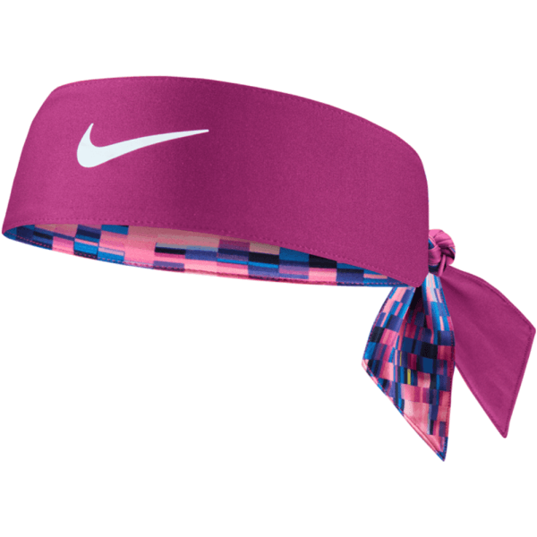Nike Printed Dri-Fit Reversible Head Tie Fuchsia / White
