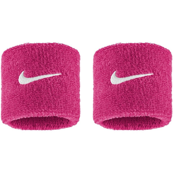 Nike Swoosh Vivid Pink/White Wristband (2 Pack)