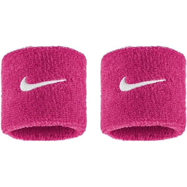 Nike Swoosh Vivid Pink/White Wristband (2 Pack)