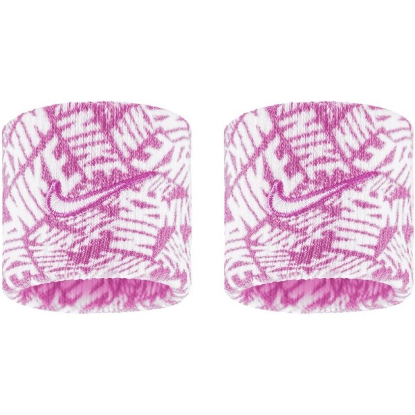 Nike Swoosh Printed Pink/White Wristband (2 Pack)