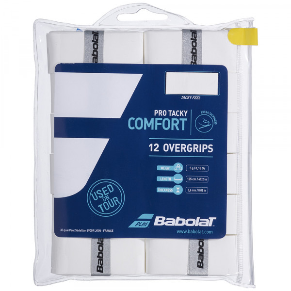 Babolat Pro Tacky White 12pk Overgrips