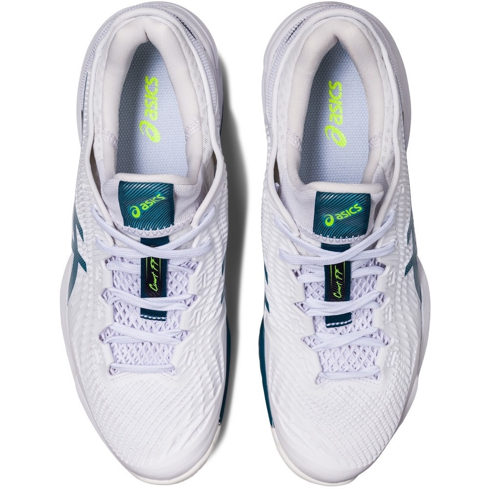 Asics Court FF 3 Men's White / Gris Blue Tennis Shoe | Tennis Warehouse ...