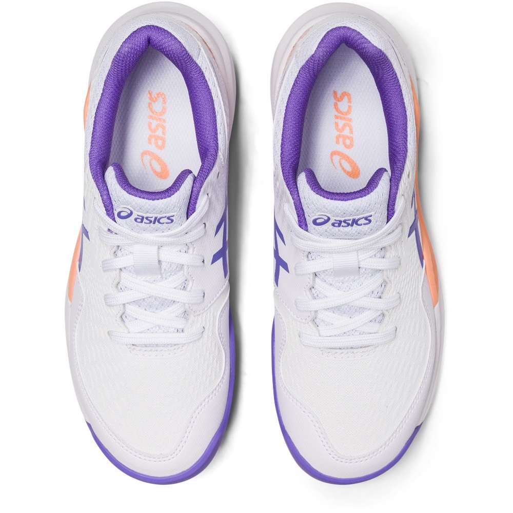 Asics GelResolution 9 GS All Court White/Amethyst Junior Tennis Shoe