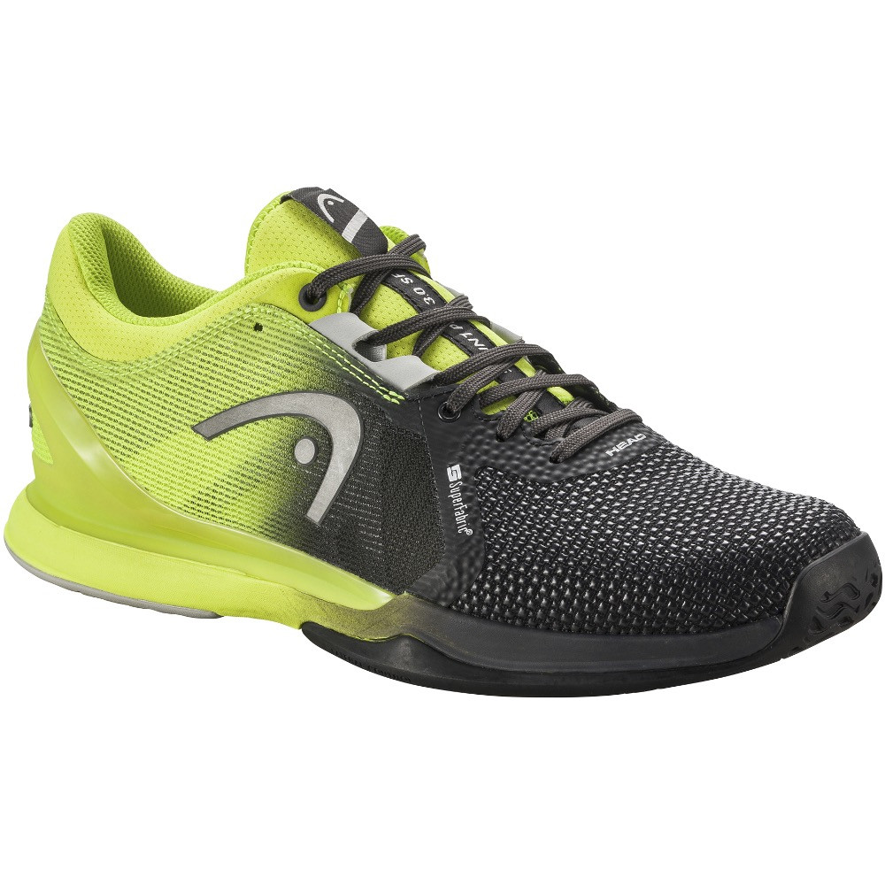 Black and lime green tennis shop shoes