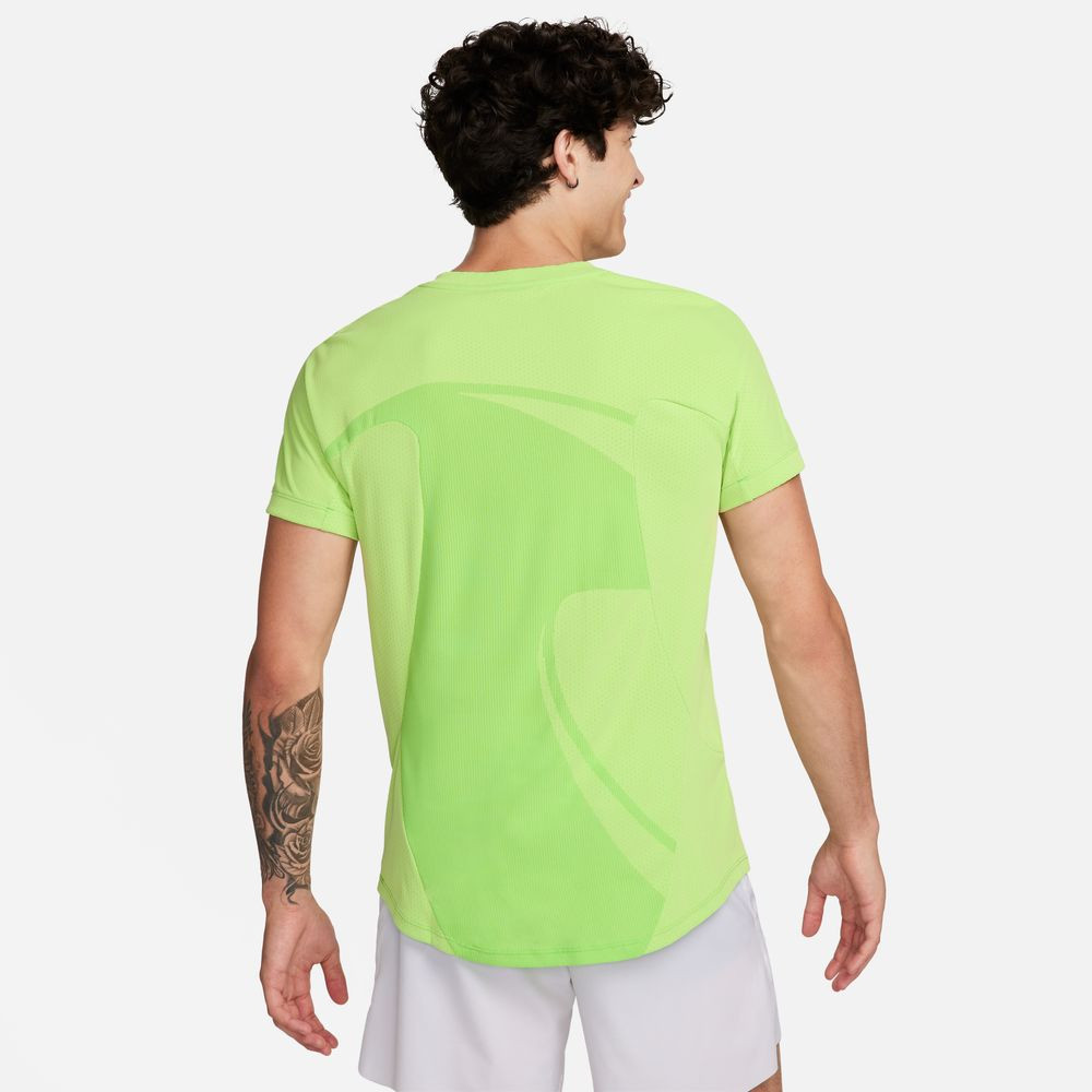 Nike Rafa DriFit Advantage Short Sleeve Men's Tennis Top Action Green ...