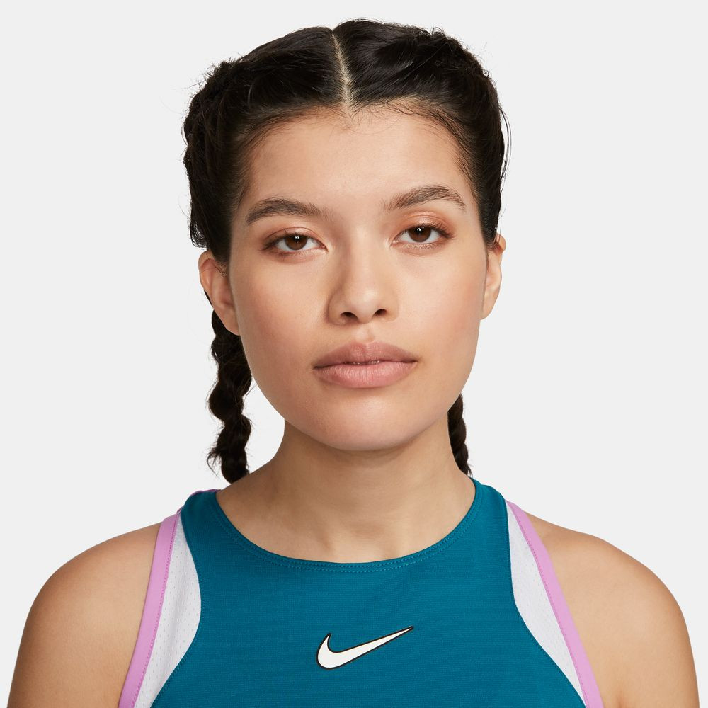Nike Court Dri-Fit Slam Green Abyss/Grey/White Women's Tennis Dress ...