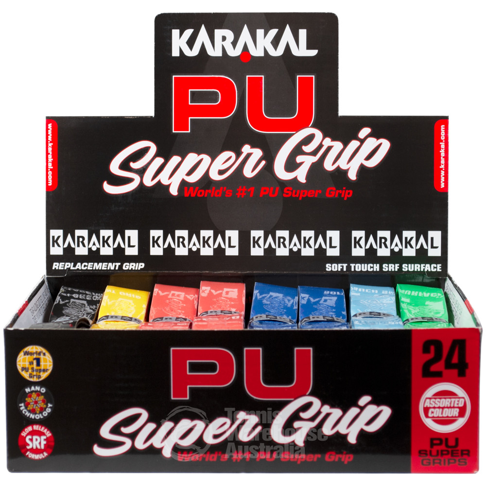 squash tennis badminton Black x 6 by Karakal Karakal PU Supergrip replacement racquet grip 