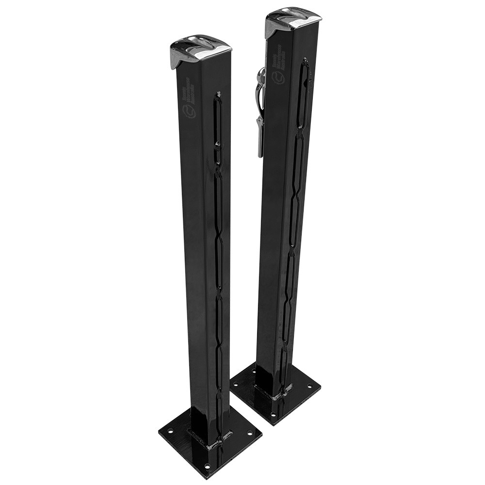 Tennis Court Net Posts (Pair) Internal Winder (Base Plates) Tennis