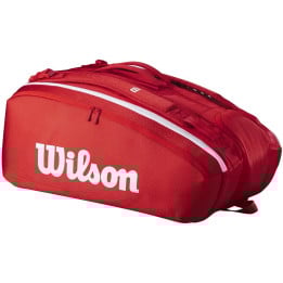 Wilson Super Tour Red 15 Racquet Tennis Bag 2025