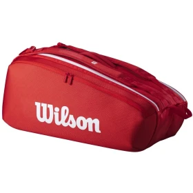 Wilson Super Tour Red 9 Racquet Tennis Bag 2025