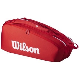 Wilson Super Tour Red 6 Racquet Tennis Bag 2025