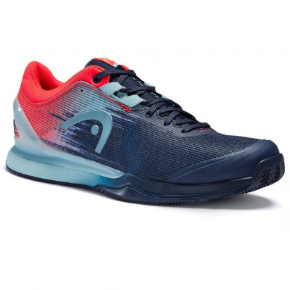 Head Sprint Pro 3.0 Clay Dark Blue/Neon Red Men's Tennis Shoe