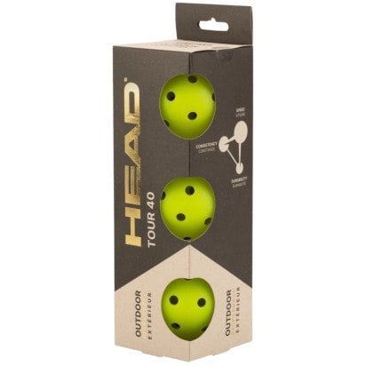 Head 3 Ball Tour 40 Outdoor Pickleball Balls 