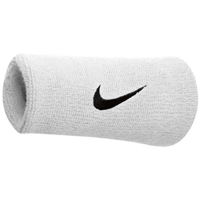 Nike Swoosh Double Wide Wristband White