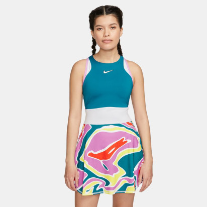 Nike Court Dri-Fit Slam Green Abyss/Grey/White Women's Dress