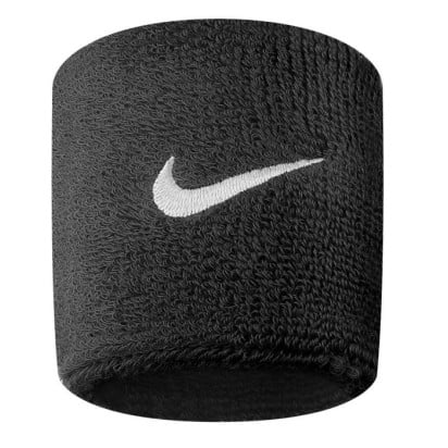 Nike Swoosh Wristband Black (White Logo)