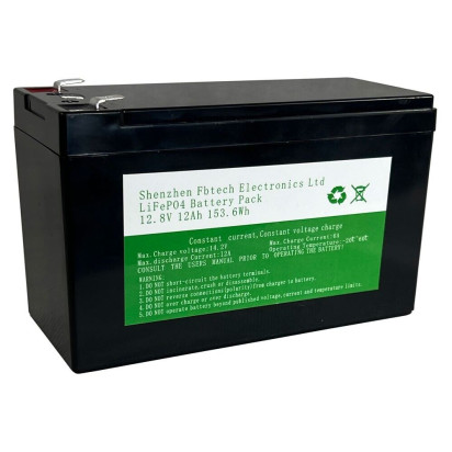 12V 12Ah Rechargeable LiFePO4 Lithium Iron Phosphate Battery