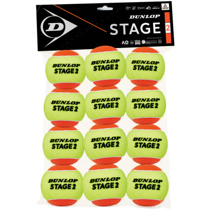 Dunlop Stage 2 Orange Junior 12 Ball Pack