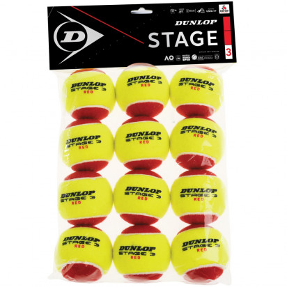 Dunlop Stage 3 Red Junior 12 Ball Pack