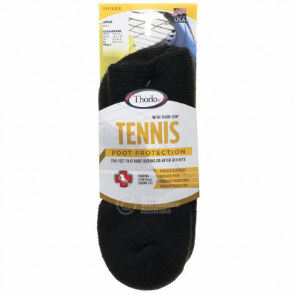 Thorlos Tennis Maximum Cushion Black Ankle Socks TMX Medium