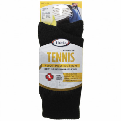 Thorlos Tennis Maximum Cushion Black Crew Socks TX Medium
