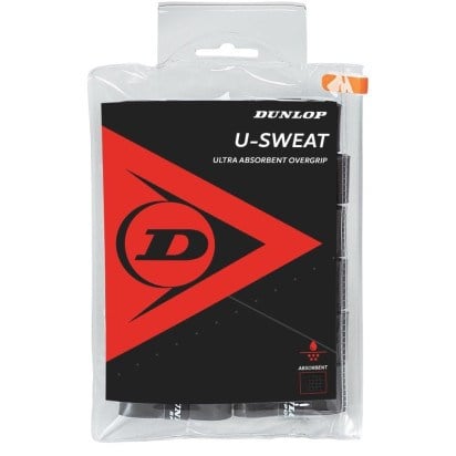 Dunlop U-Sweat Overgrip Black 12 Pack