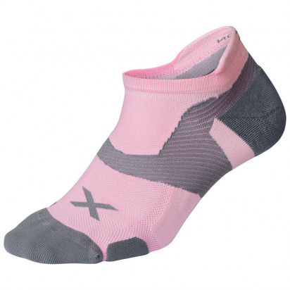 2XU Vectr Cushion No Show Compression Dusty Pink/Grey Socks