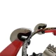 Side supports holding a badminton racquet