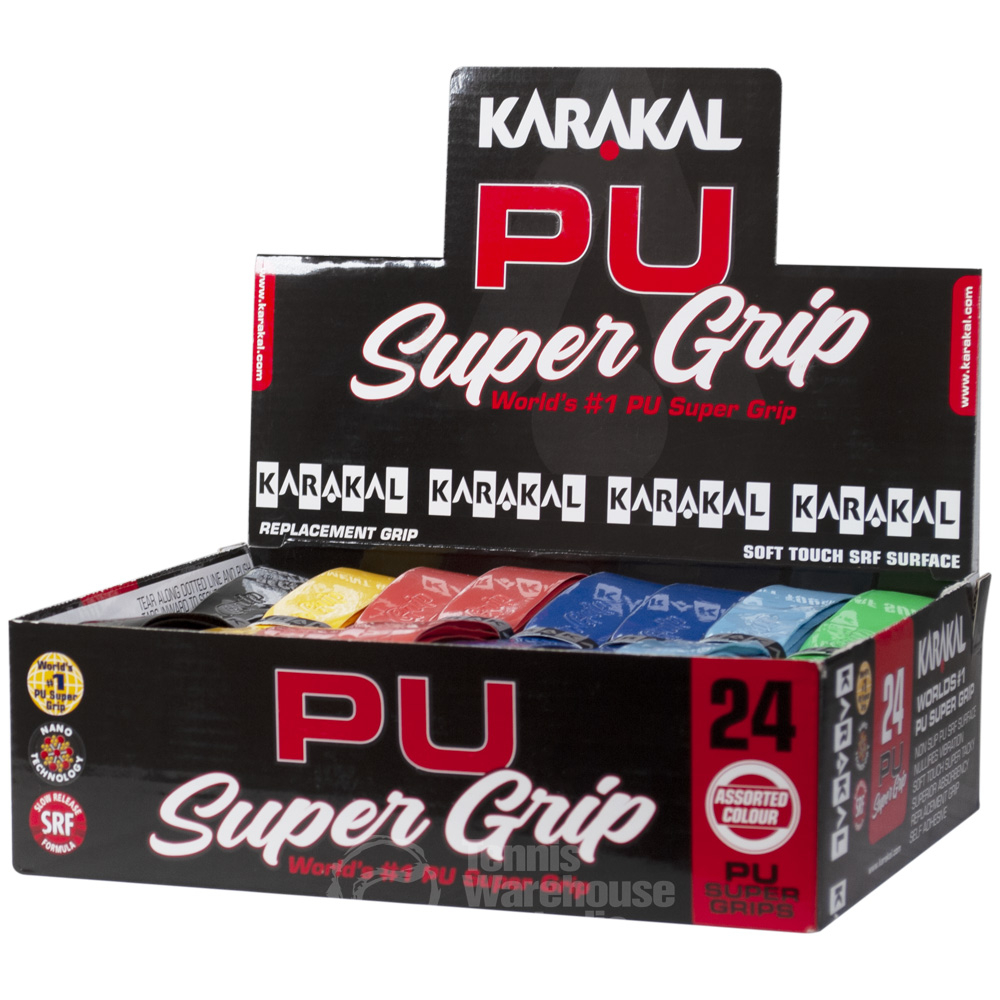 Karakal Pu Super Grip Duo Karakal PU Super Tribal Grips - 12-Pack (6 Colors) For Tennis/Badminton Rackets Squash Racket Grip
